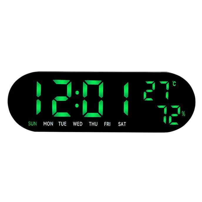 Годинник мережний VST-913Y-4, зелений, температура, USB
