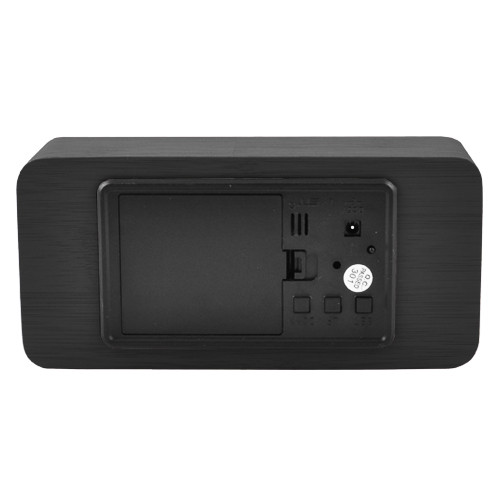 Настільний електронний годинник VST-862-6 з термометром та USB, білий, чорний корпус — фото 2